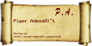 Piger Adeodát névjegykártya